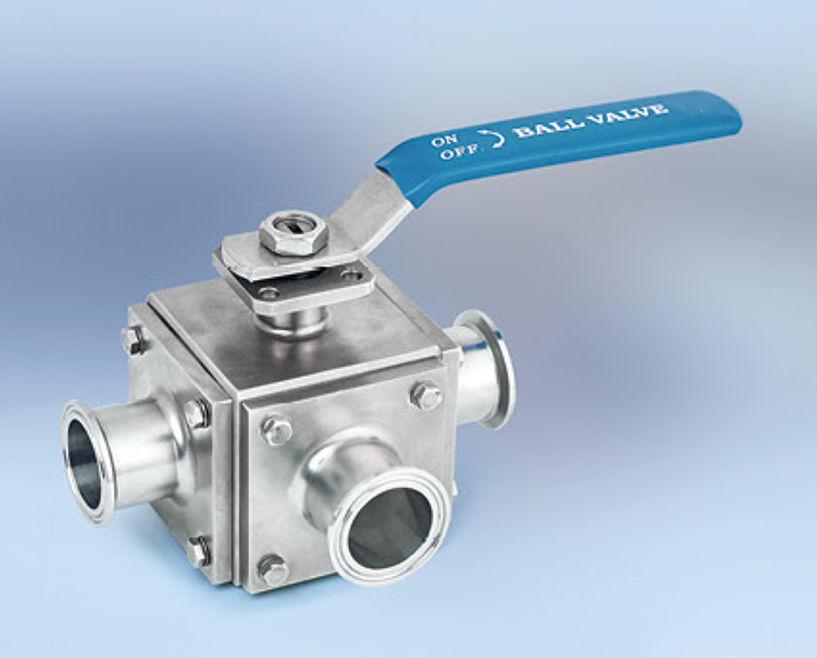 Square Three Way Ball Valve